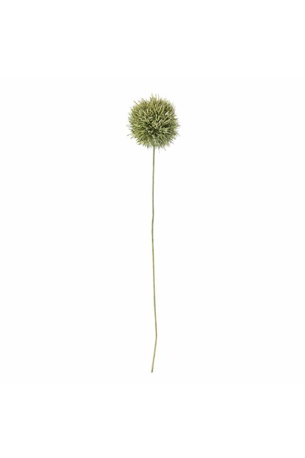Tallo de Allium, verde, flores artificiales 13 cm de diámetro x 63 cm de alto.