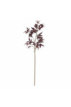 Tallo de arce, morado, flores artificiales 12 cm de diámetro x 92 cm de alto.