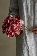 Tallo de hortensia, rosa, flores artificiales 20 cm de diámetro x 65 cm de alto BLO