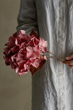 Tallo de hortensia, rosa, flores artificiales 20 cm de diámetro x 65 cm de alto BLO