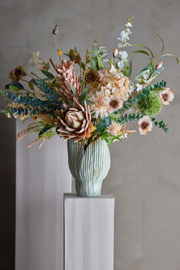 Tallo de hortensia, Naturaleza, Flores artificiales 20 cm de diámetro x 65 cm de alto