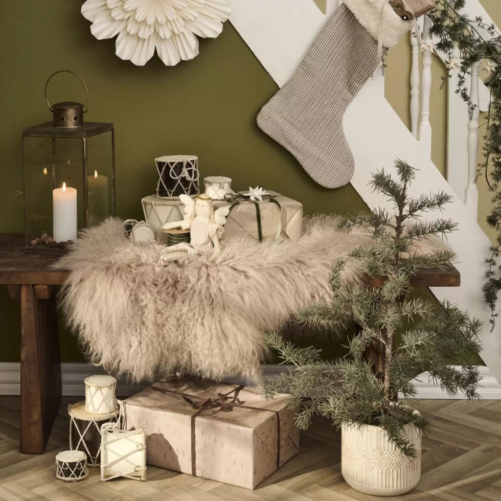 Tambor decorativo crema