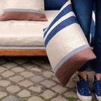 The marina stripe pillow cover 50x50 cm indigo