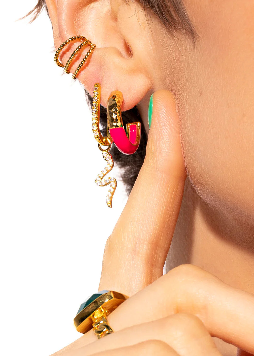 Pendientes Shiny Jazzy de oro
