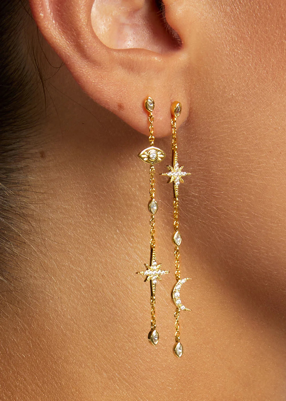 Pendientes Constellation de oro