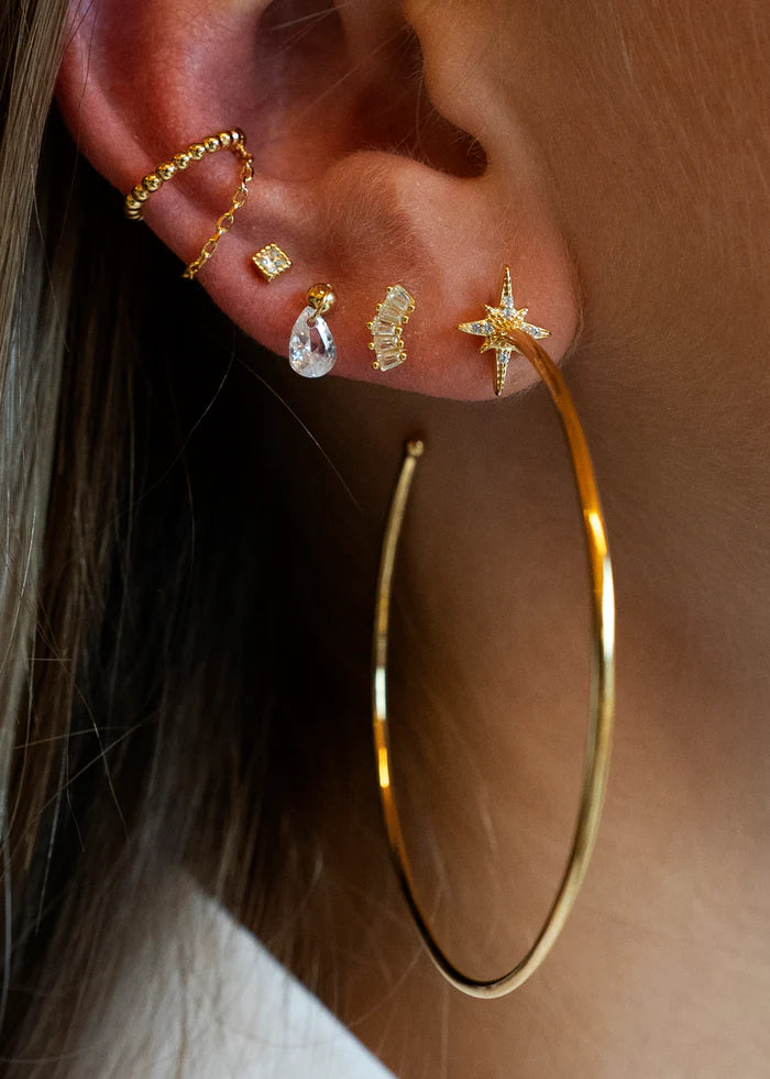 Pendientes Diwali Creola Encantadora en oro laminado
