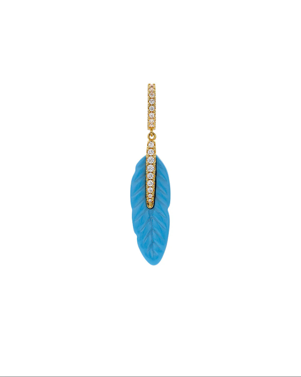 Pendiente Turquoise Plume de oro