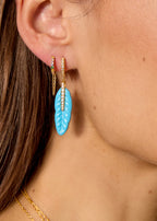 Pendiente Turquoise Plume de oro