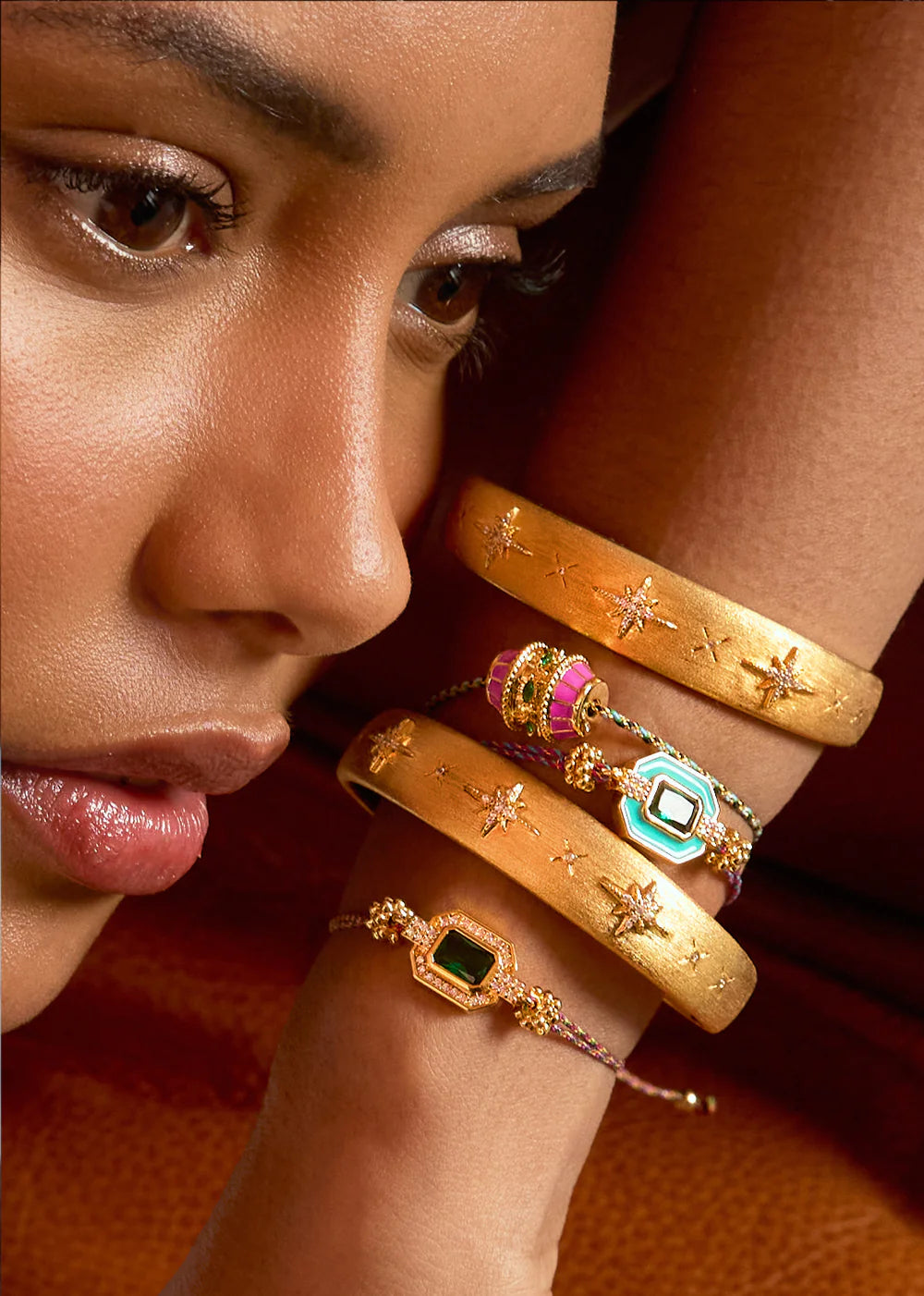 Pulsera Fuchsia Talisman de oro
