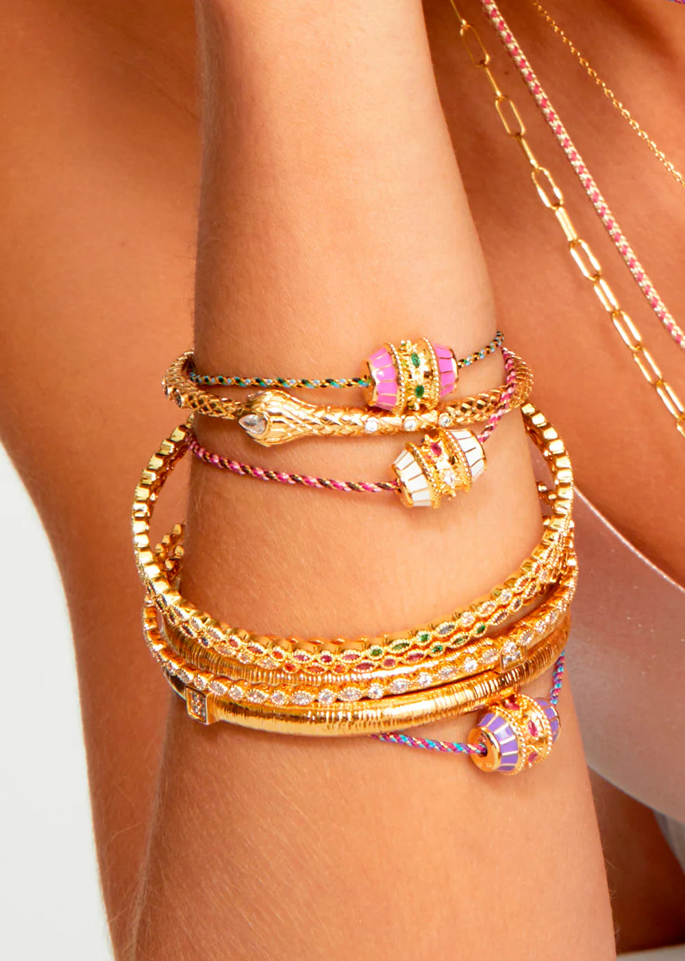 Pulsera White Talisman de oro
