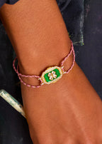 Pulsera Green Clover Bohème de oro