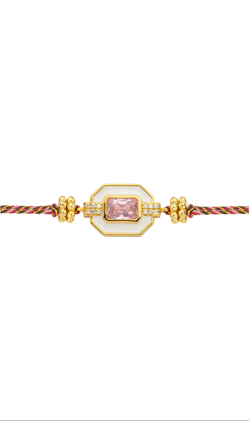 Pulsera White Art Deco de oro