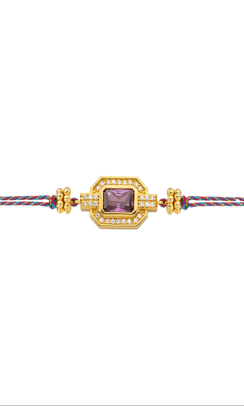 Pulsera Shiny Art Deco Amethyst de oro