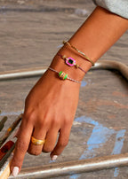 Pulsera Fuchsia Art Deco de oro