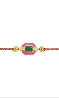 Pulsera Fuchsia Art Deco de oro