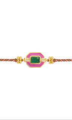 Pulsera Fuchsia Art Deco de oro
