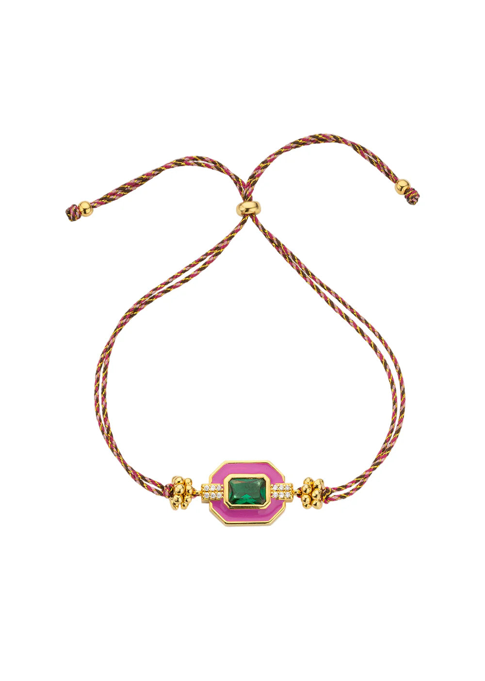 Pulsera Fuchsia Art Deco de oro