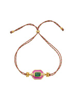 Pulsera Fuchsia Art Deco de oro