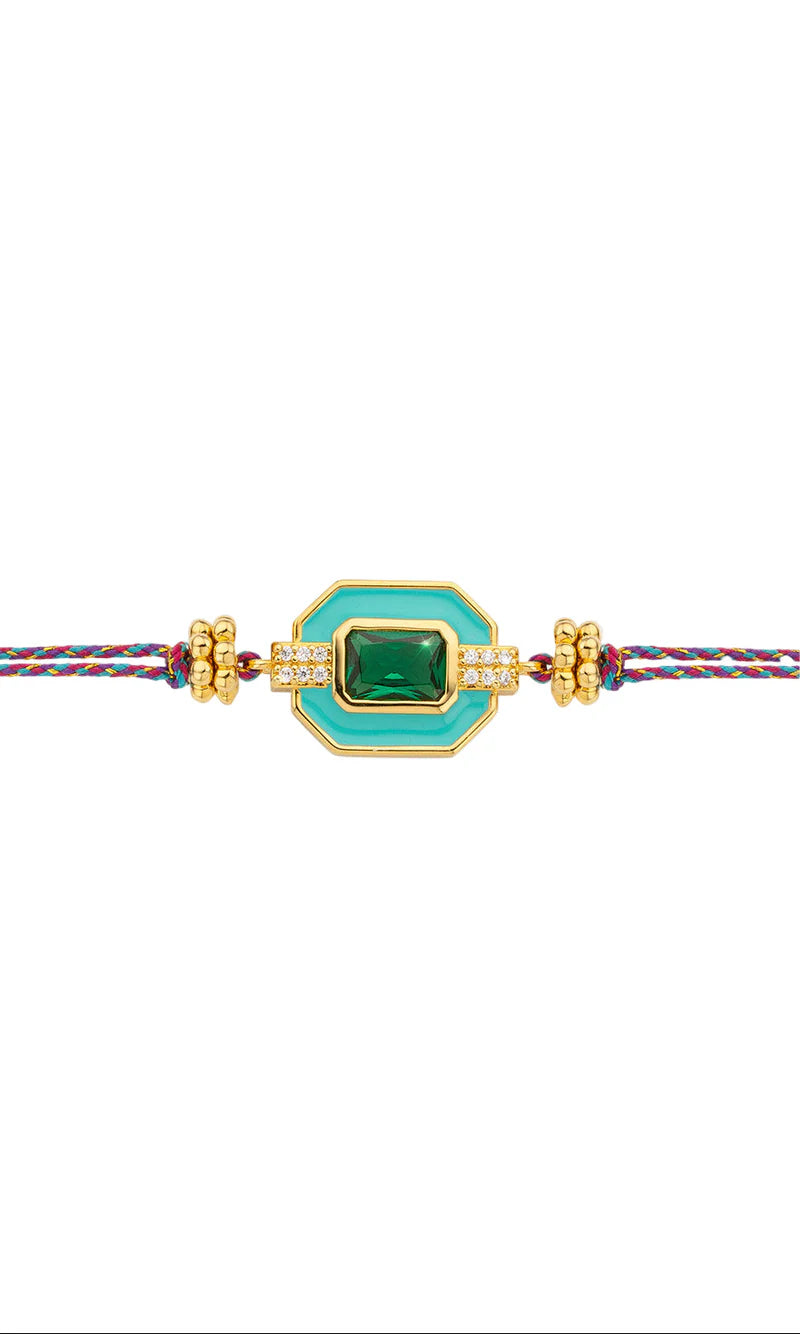 Pulsera Turquoise Art Deco de oro