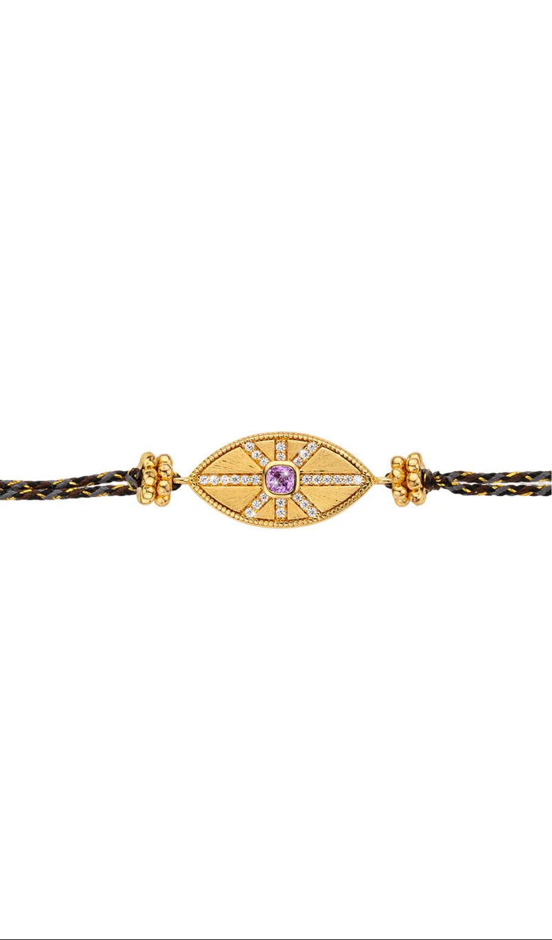 Pulsera Amethyst California Iris de oro
