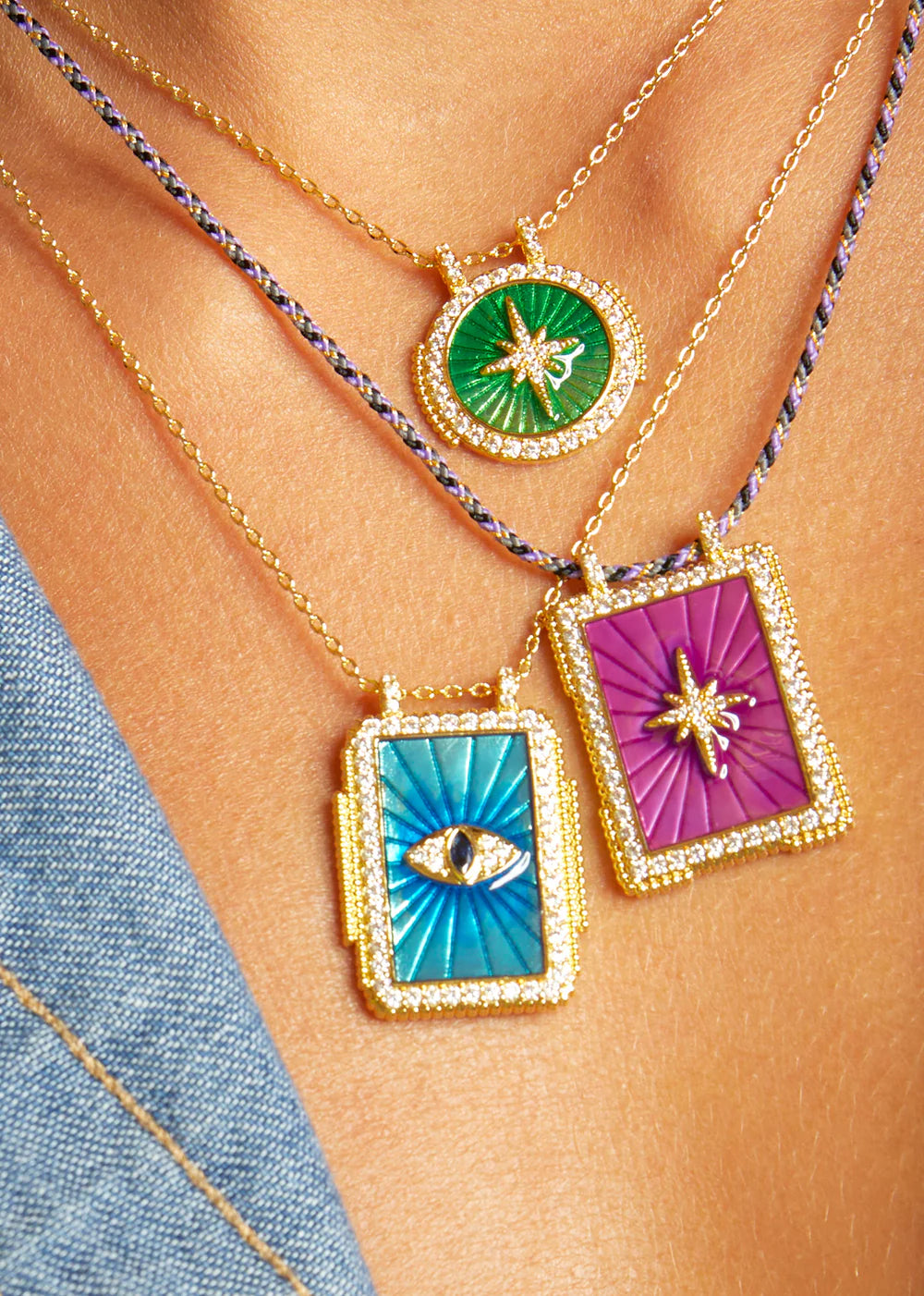 Collar Blue Eye Bohème de oro