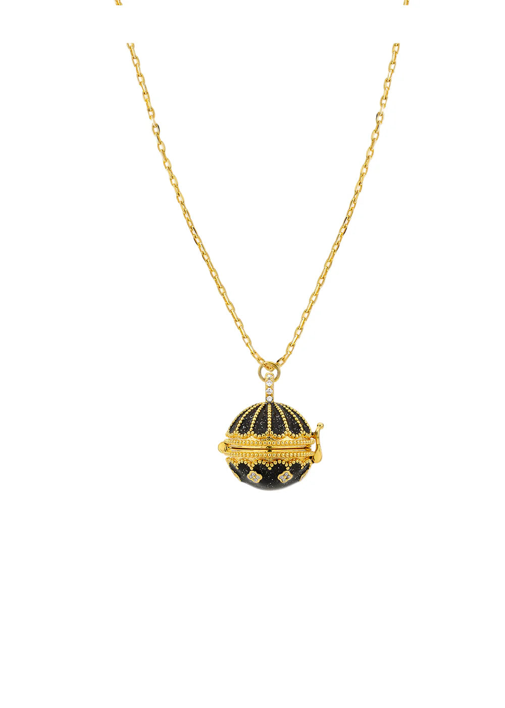 Collar Black Shiny Protection de oro