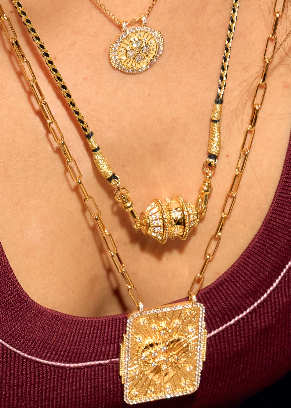 Collar Shiny Big Talisman de oro