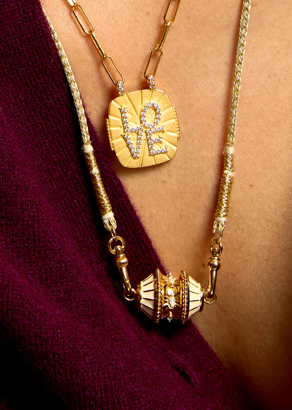 Collar Ivory Big Talisman de oro
