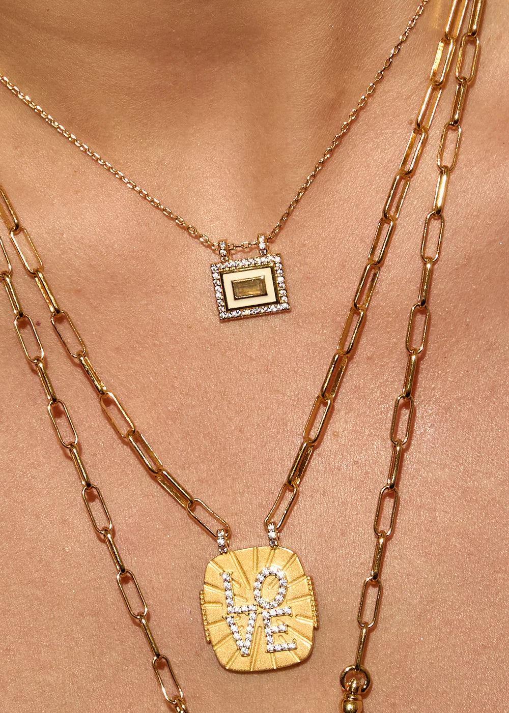 Collar Ivory Labradorite El Paso de oro