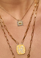 Collar Ivory Labradorite El Paso de oro