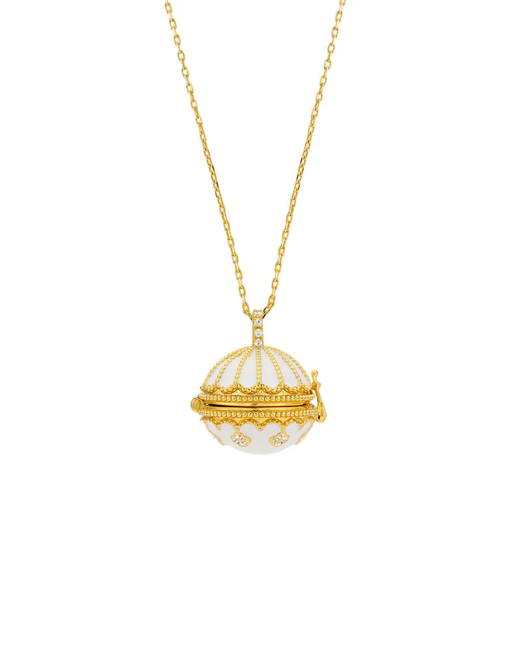 Collar White Protection de oro