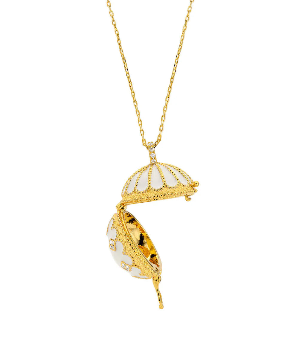 Collar White Protection de oro